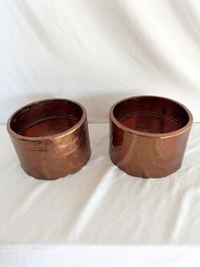 Copper Candle Holder Pair